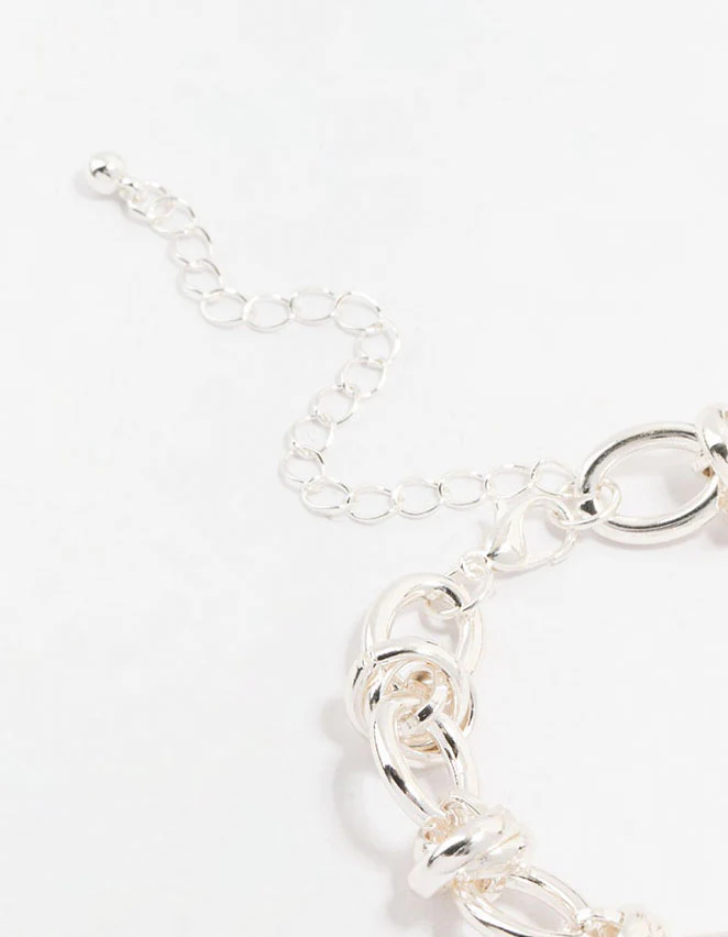 Silver Plated Knotted Chain Bracelet - Image 3