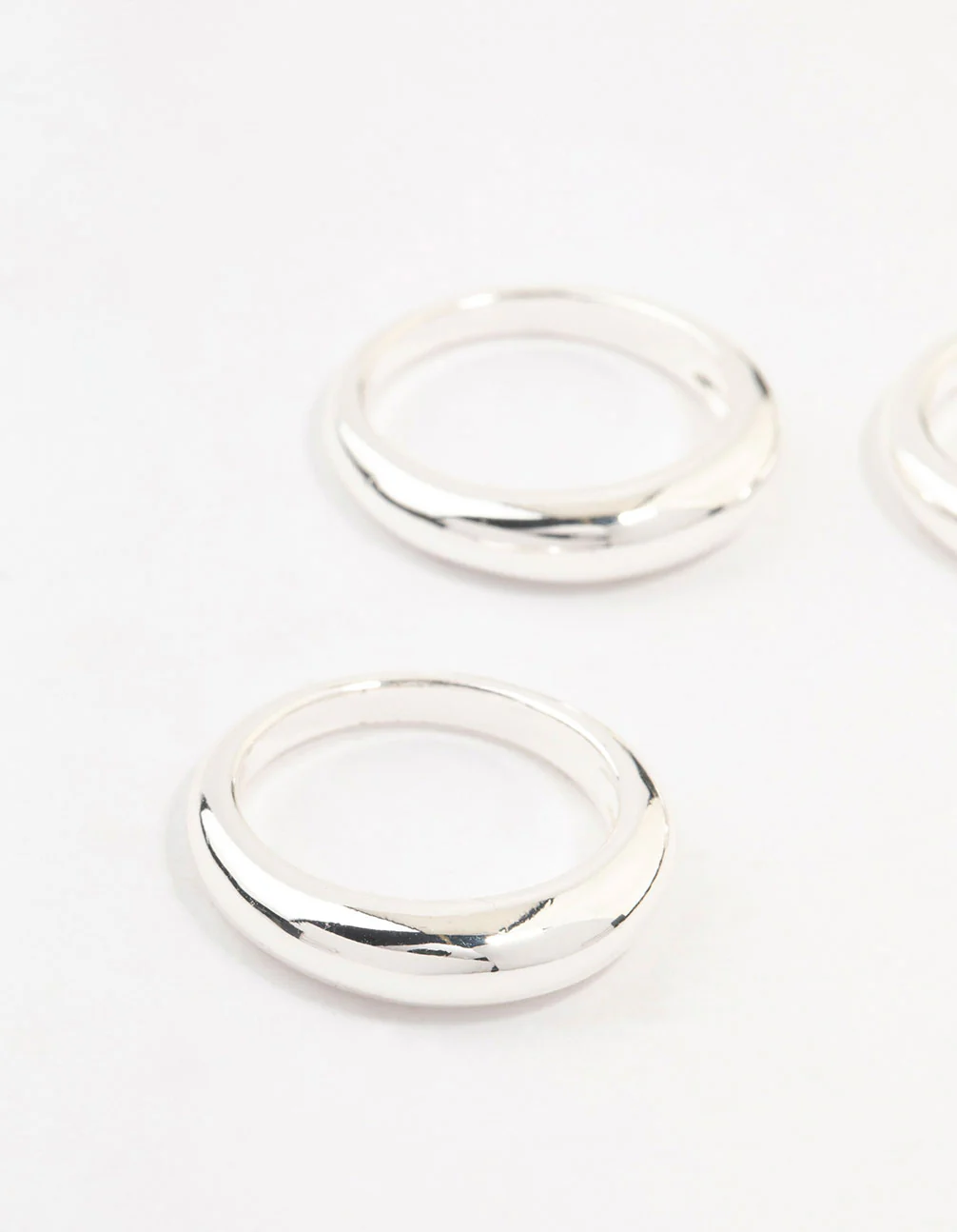 Silver Plated Medium Dome Rings 3-Pack - Image 2