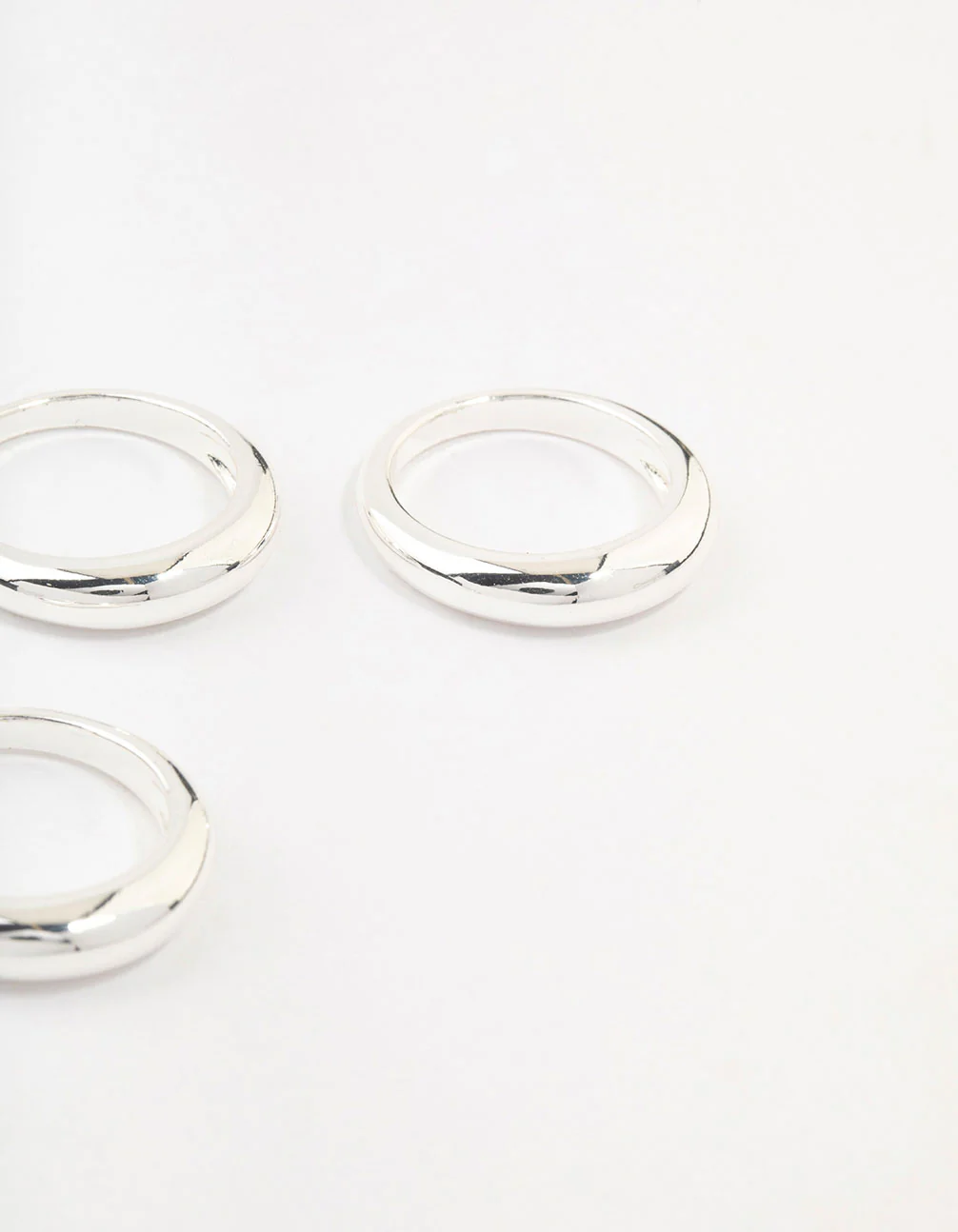 Silver Plated Medium Dome Rings 3-Pack - Image 3