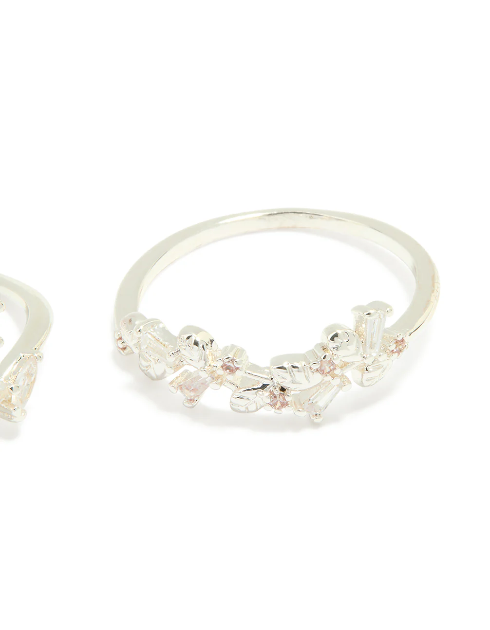 Silver Plated Pearl Flower & Bow Rings 4-Pack - Image 3