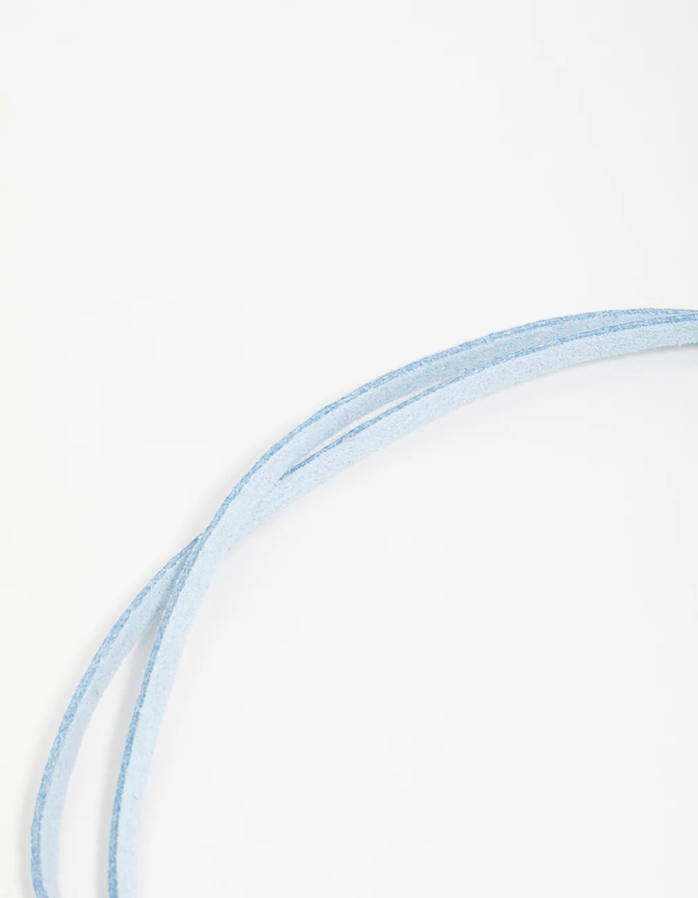 Silver Blue Cord Puffy Heart Necklace - Image 3