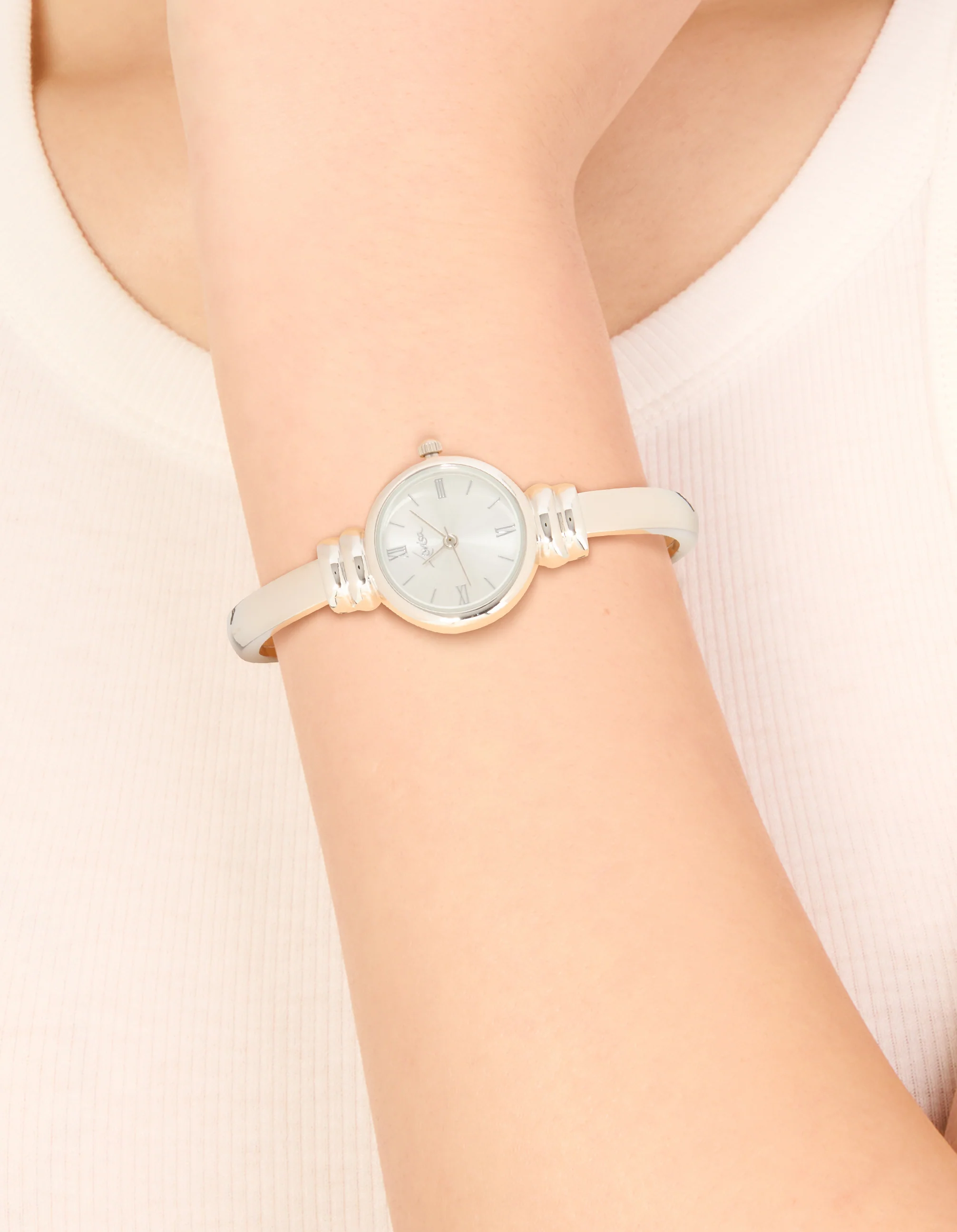 Silver Round Watch Bangle - Image 2