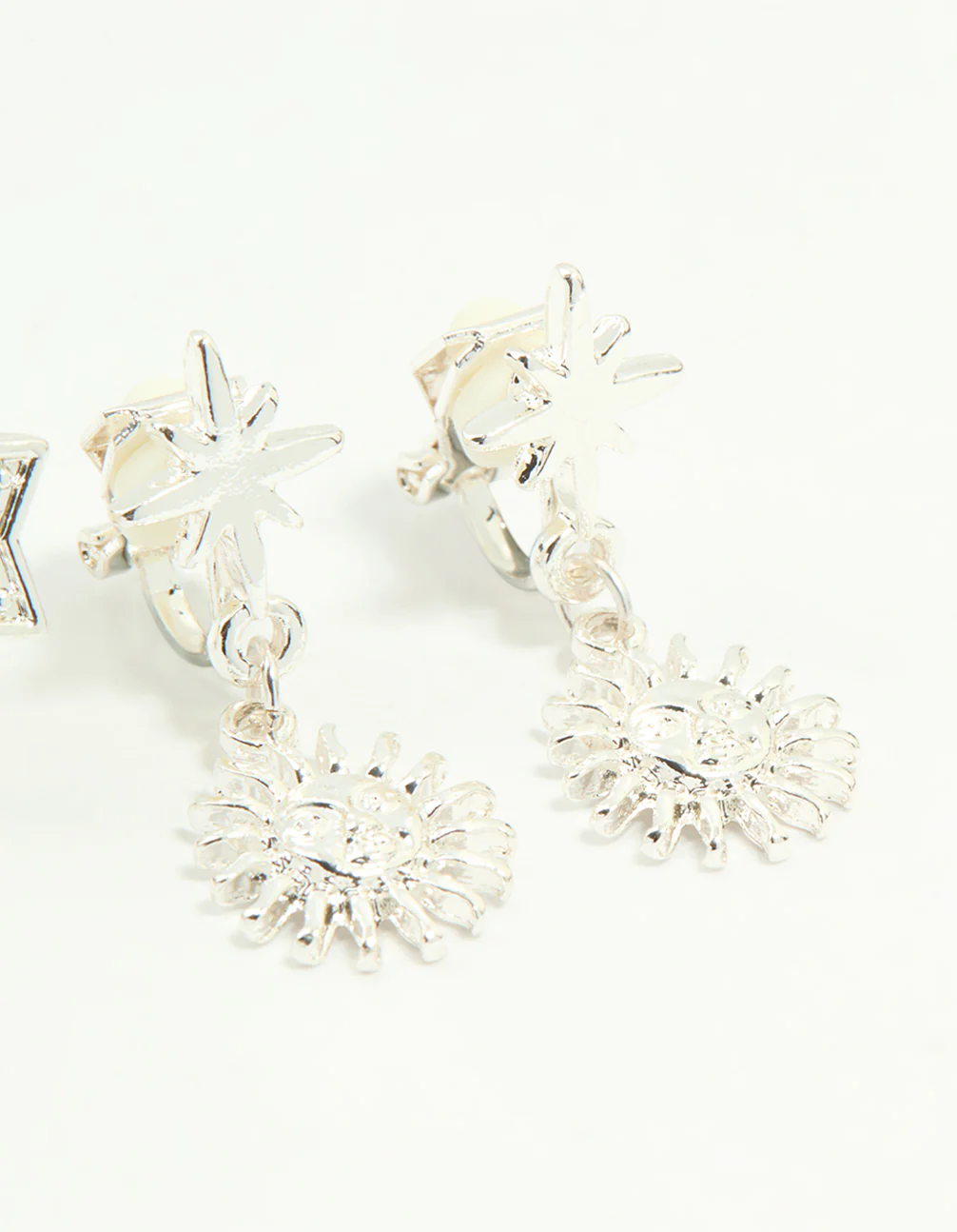 Silver Star & Moon Clip-On Earrings 4-Pack - Image 3