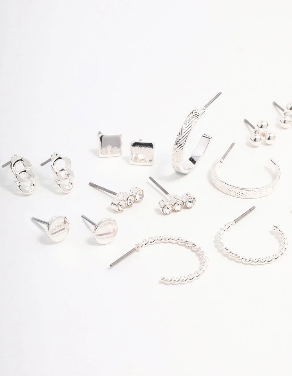 Silver Stud & Hoop Basic Earring Pack - Image 2