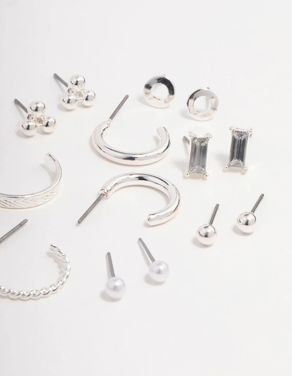 Silver Stud & Hoop Basic Earring Pack - Image 3