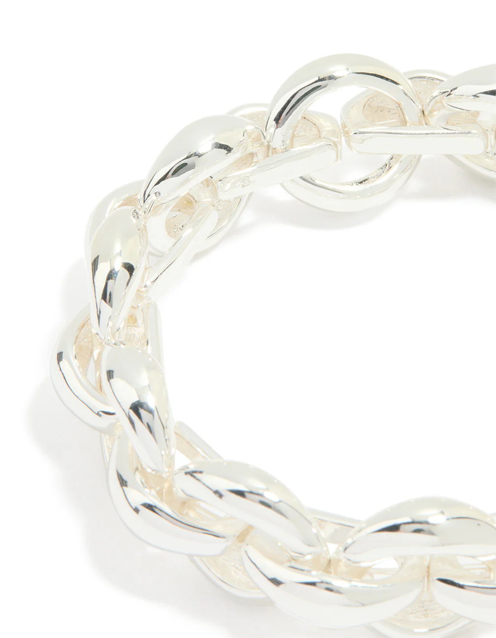 Silver Thick Rolo Chain Bracelet - Image 3