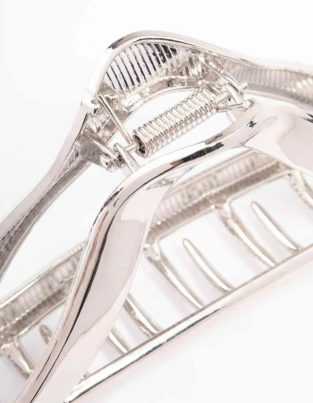 Silver Triangle Cut-Out Hair Claw Clip - Image 3
