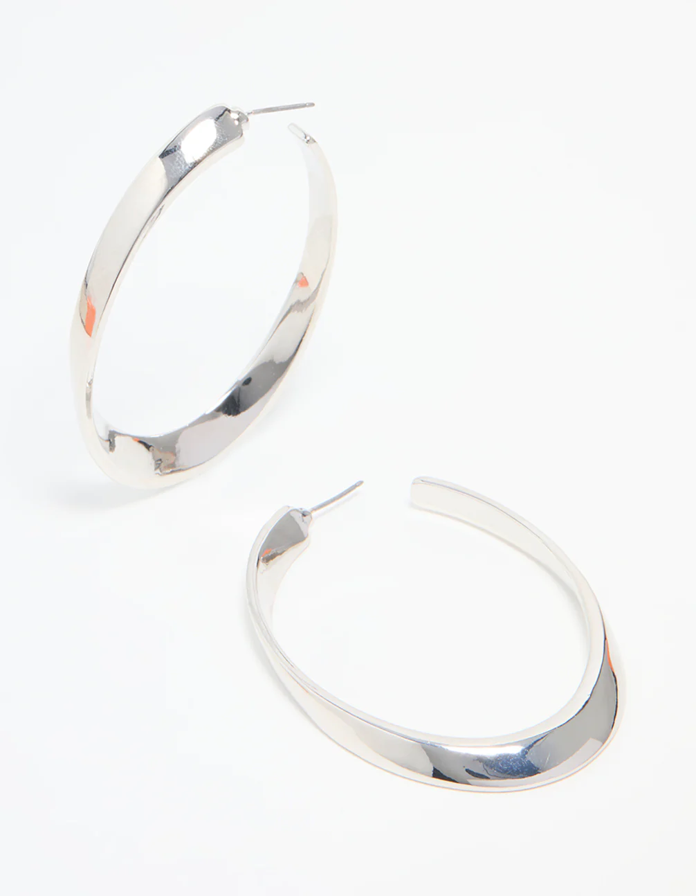Silver Twisted Hoop Earrings