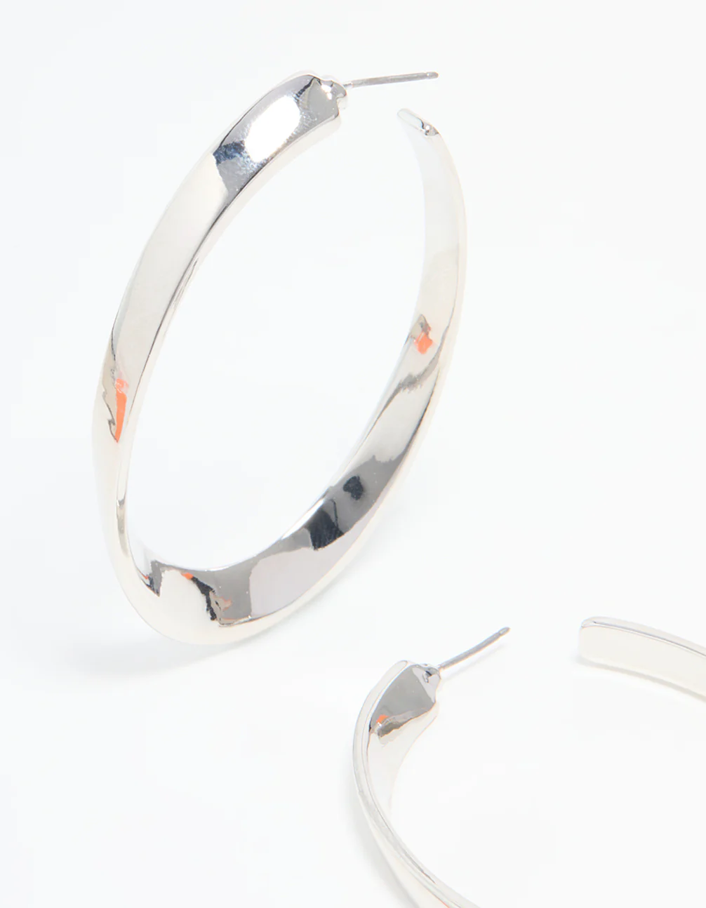 Silver Twisted Hoop Earrings - Image 4