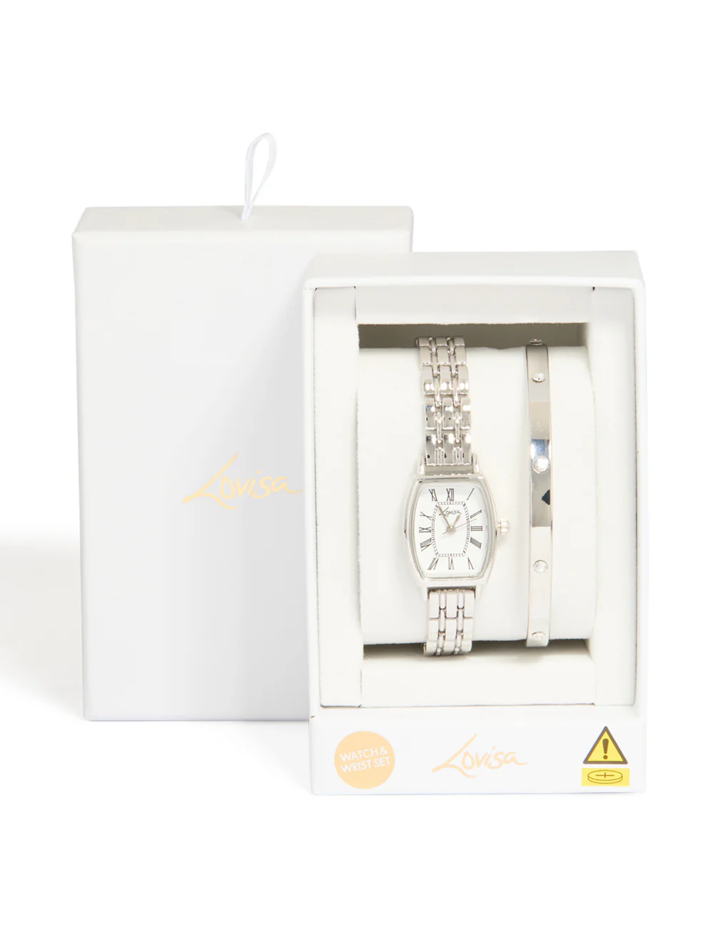 Silver Watch & Diamante Wrist Cuff Set - Image 5