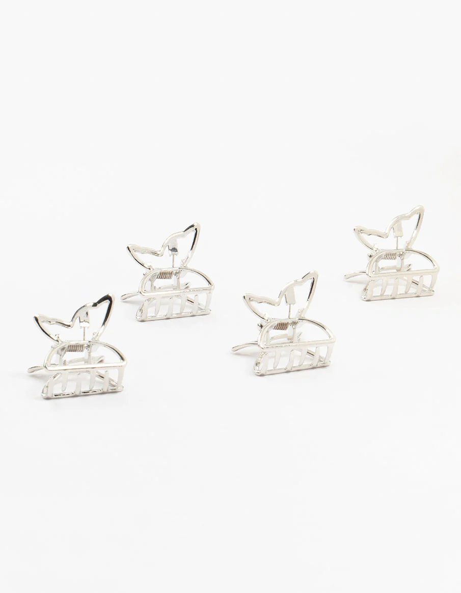 Small Silver Butterfly Clips - Image 2