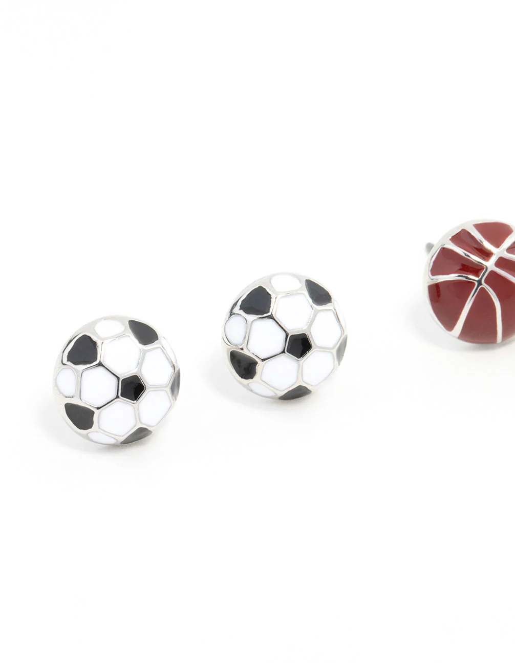 Sports Balls Stud Earrings 3-Pack Set - Image 2