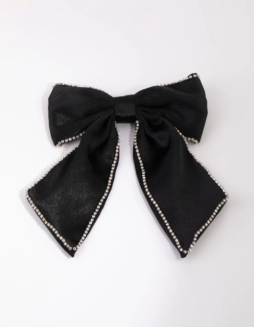Black Diamante Bow Clip