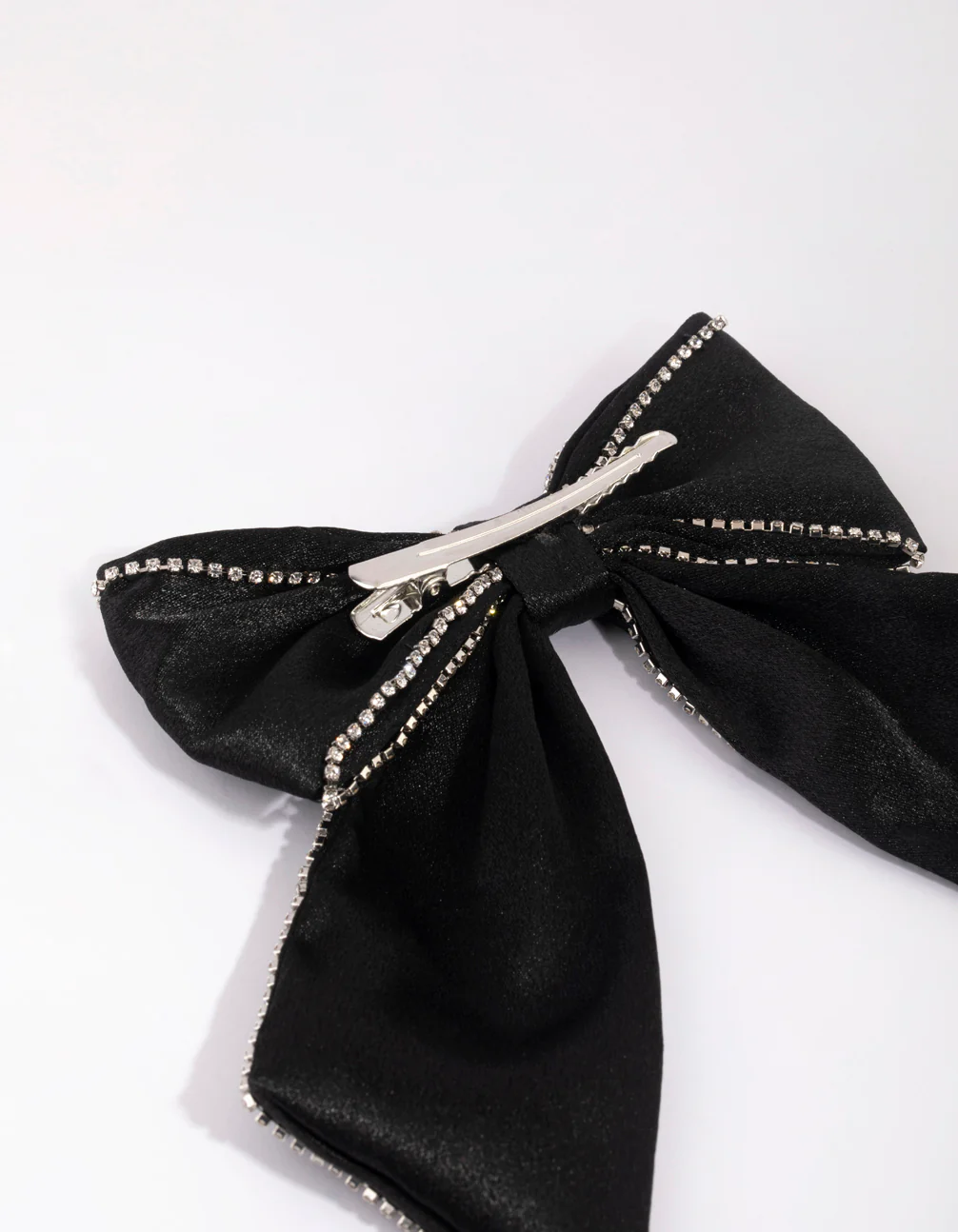 Black Diamante Bow Clip - Image 3