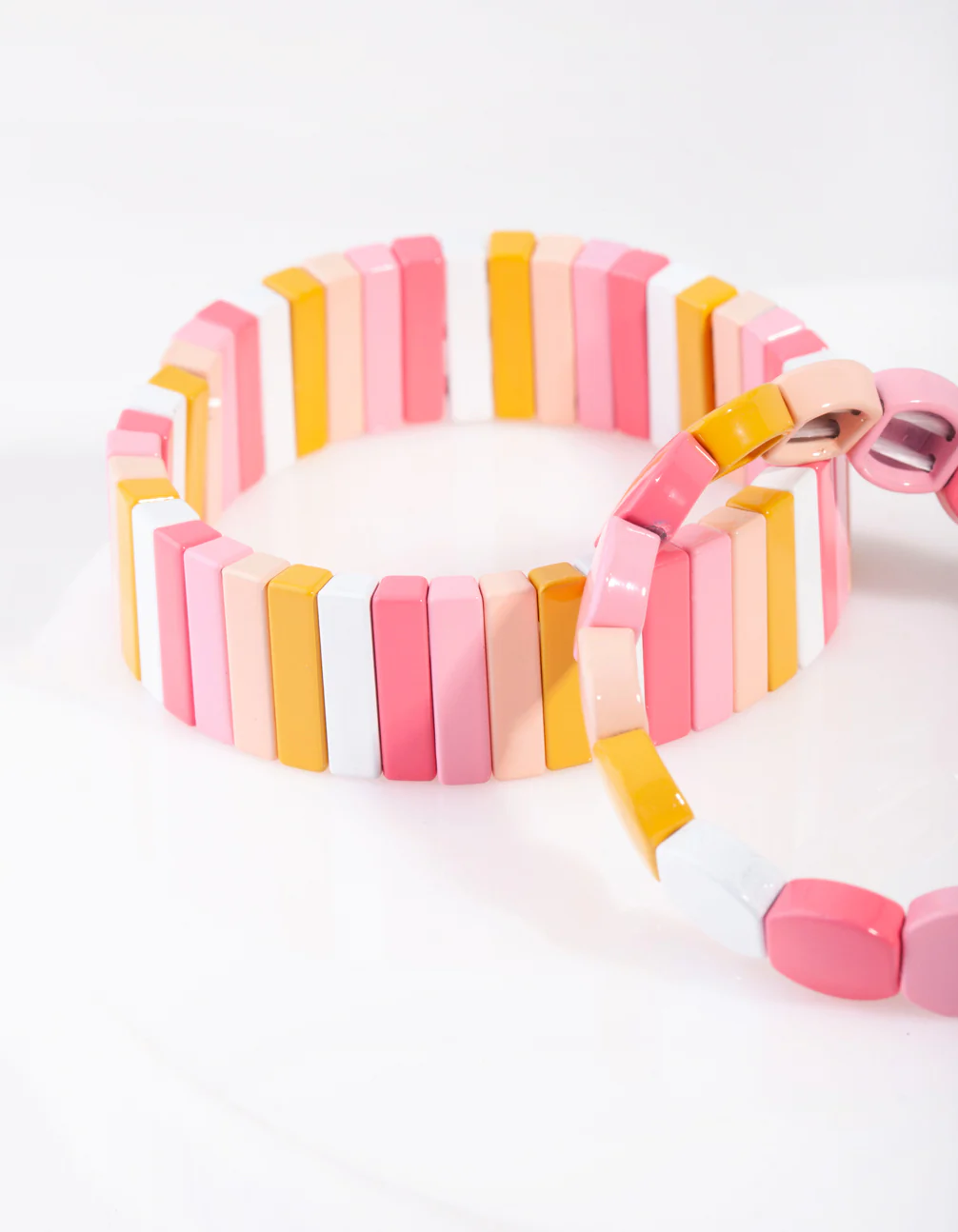 Pink Orange White Metal Bracelet 2 Pack - Image 2