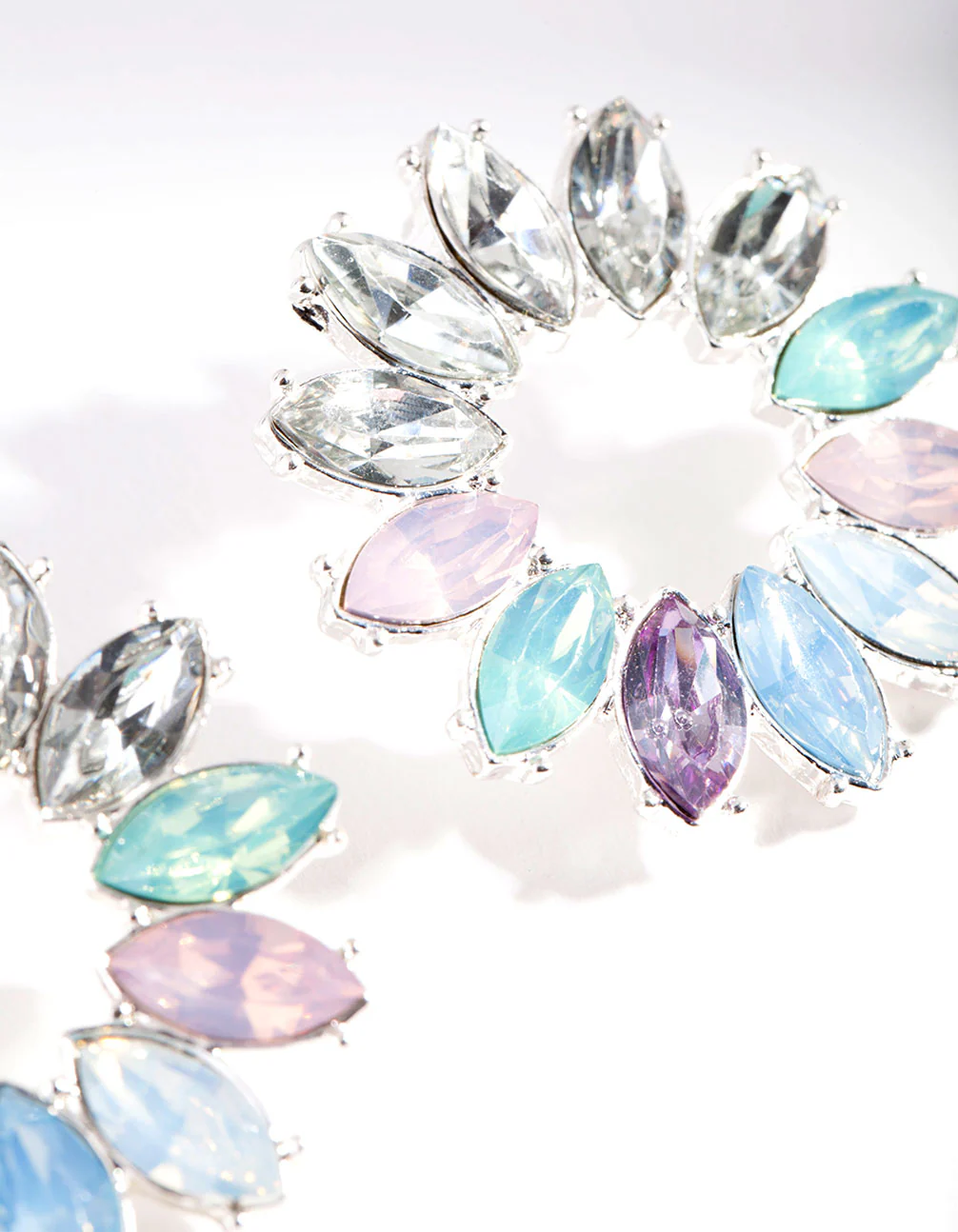 Mixed Pastel Stone Stud Earrings - Image 3