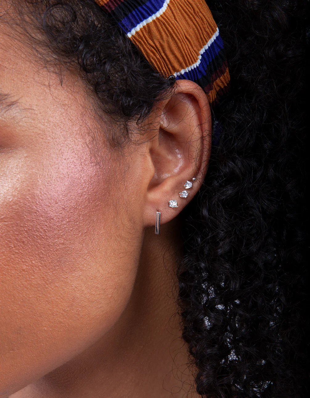 Sterling Silver Bar Stud Earrings - Image 3
