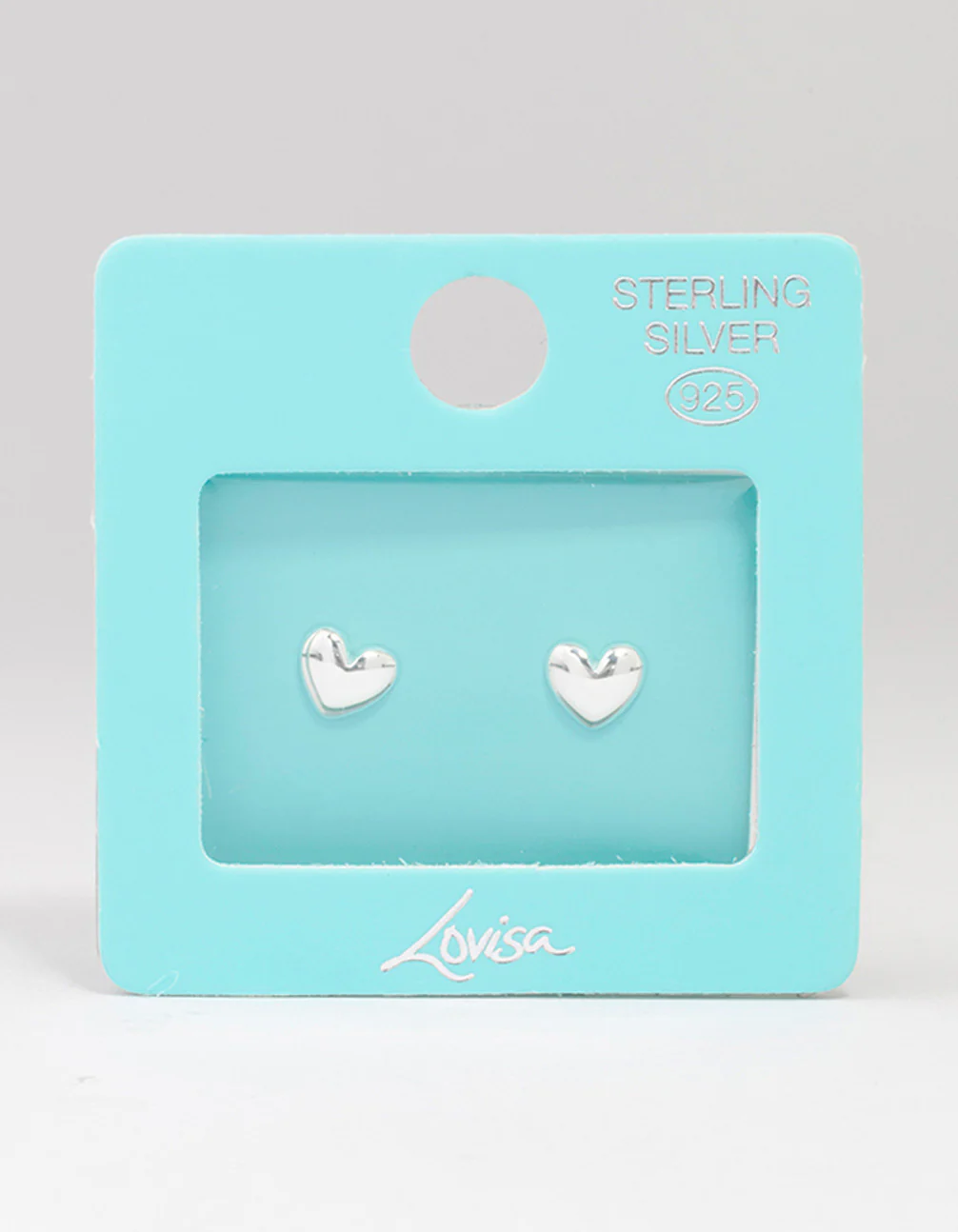 Sterling Silver Puffy Heart Stud Earrings - Image 4