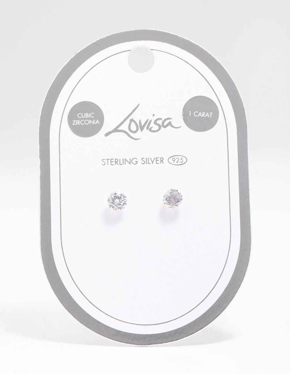 Sterling Silver Round Cubic Zirconia Stud Earrings - Image 3