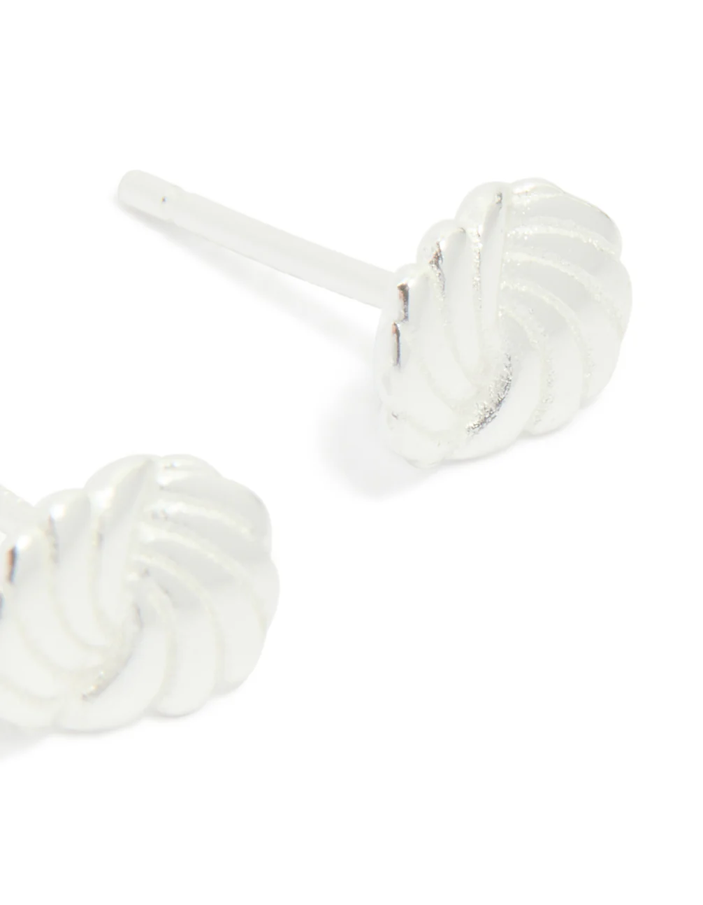 Sterling Silver Textured Twist Stud Earrings - Image 5