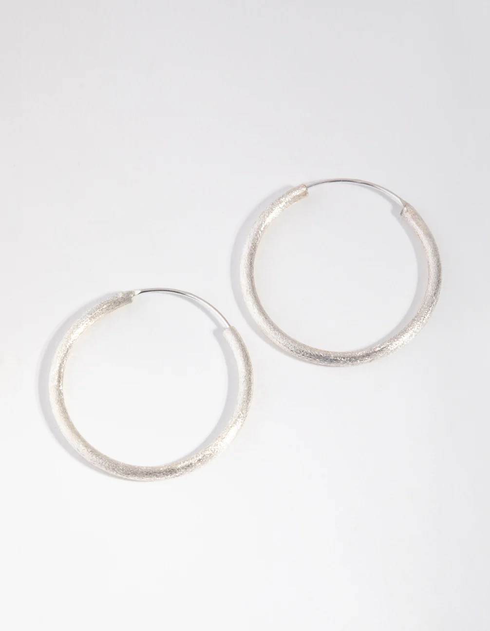 Sterling Silver 30mm Satin Hoop Earrings
