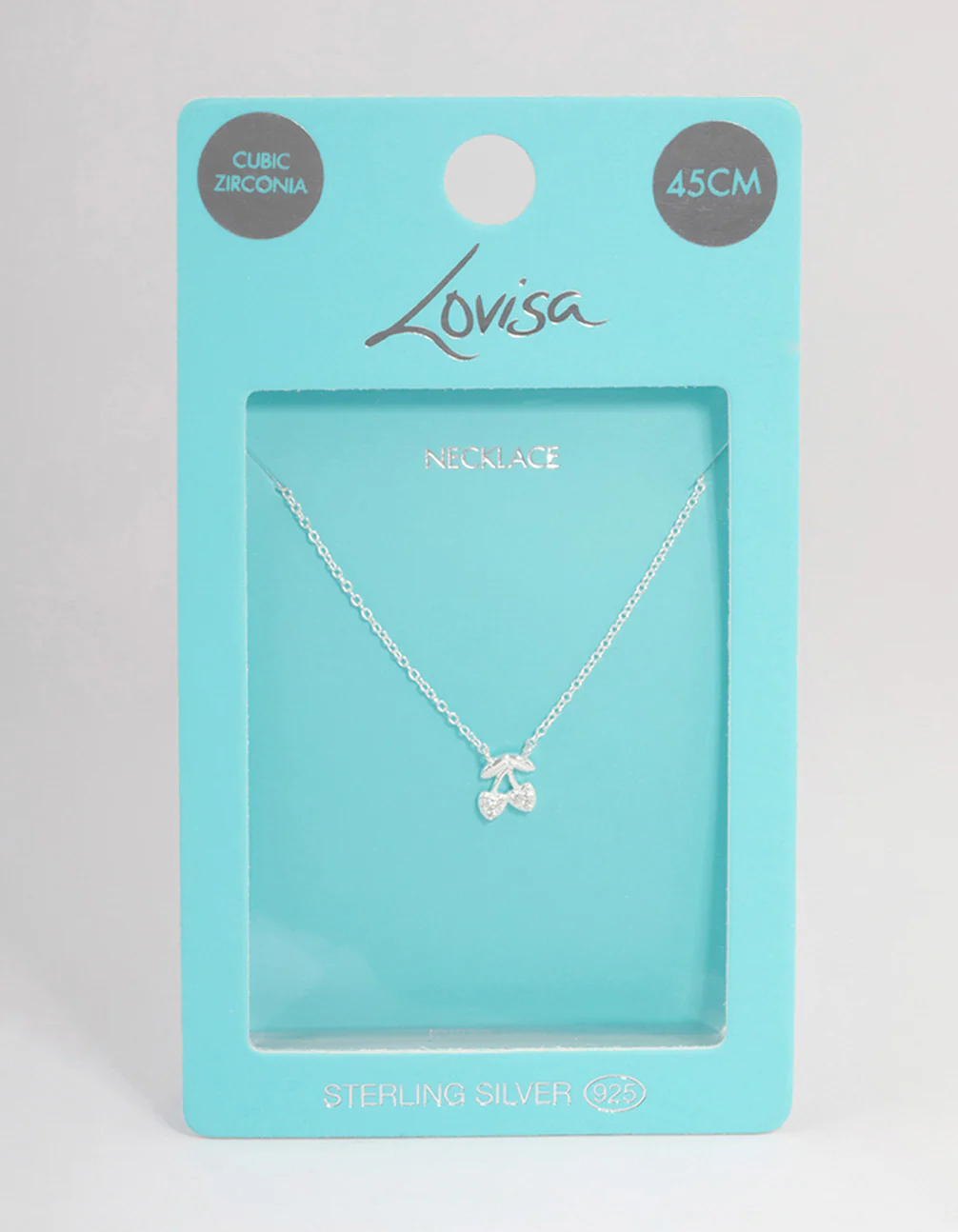 Sterling Silver Cherry Cubic Zirconia Cluster Necklace - Image 3