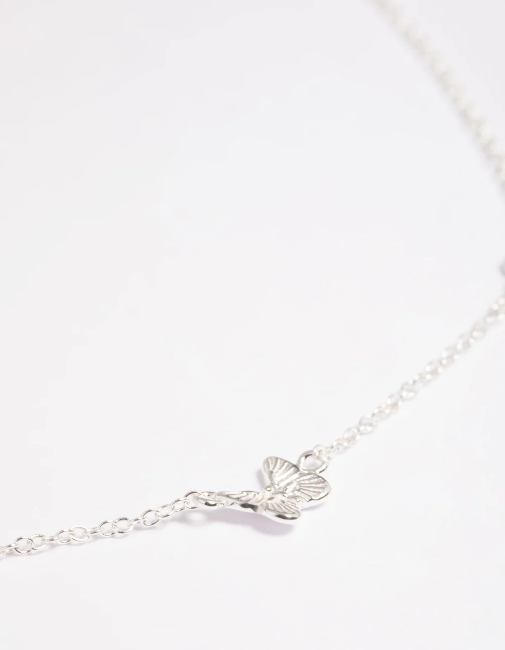 Sterling Silver Etched Butterfly Necklace - Image 3