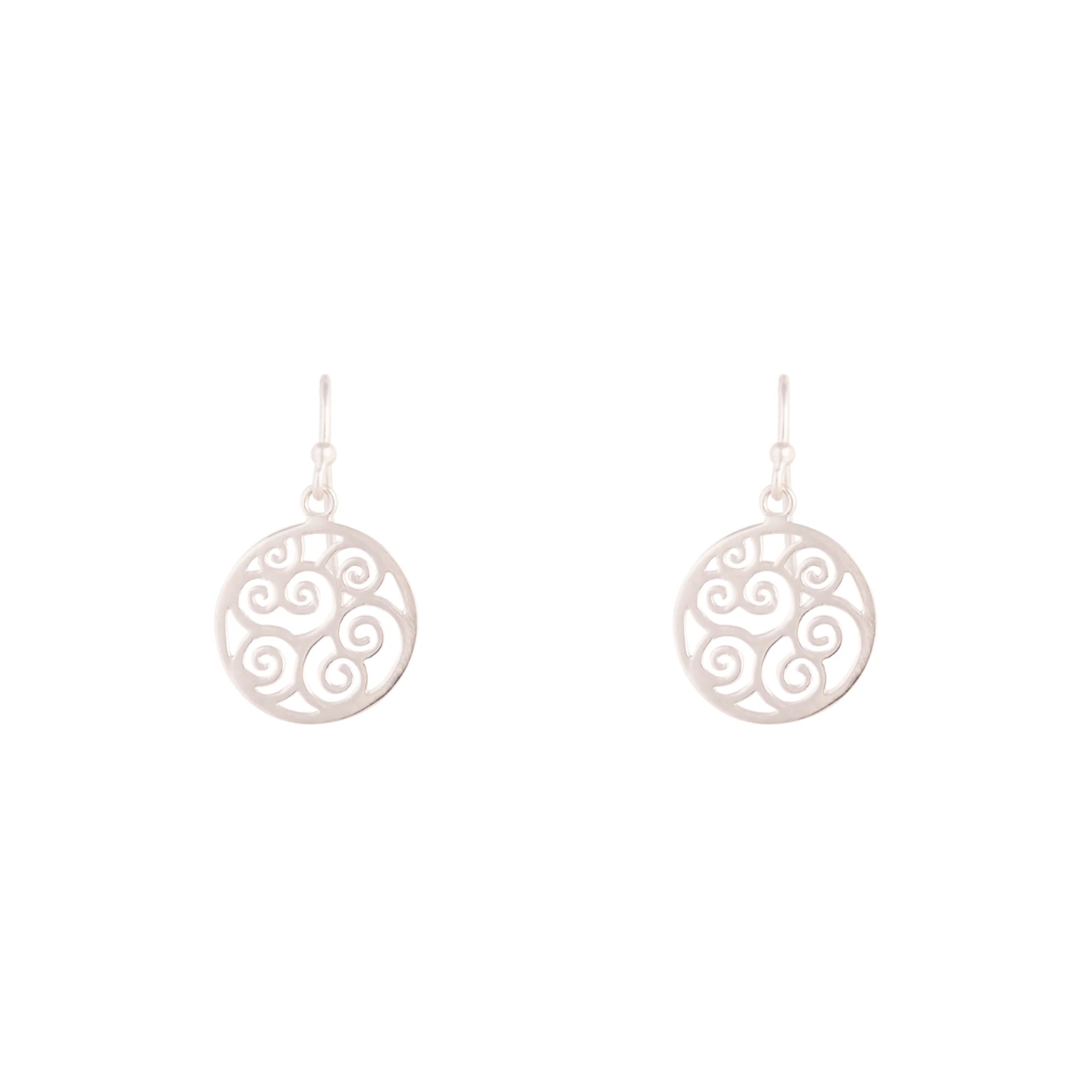 Sterling Silver Round Filigree Drop Earrings - Image 2