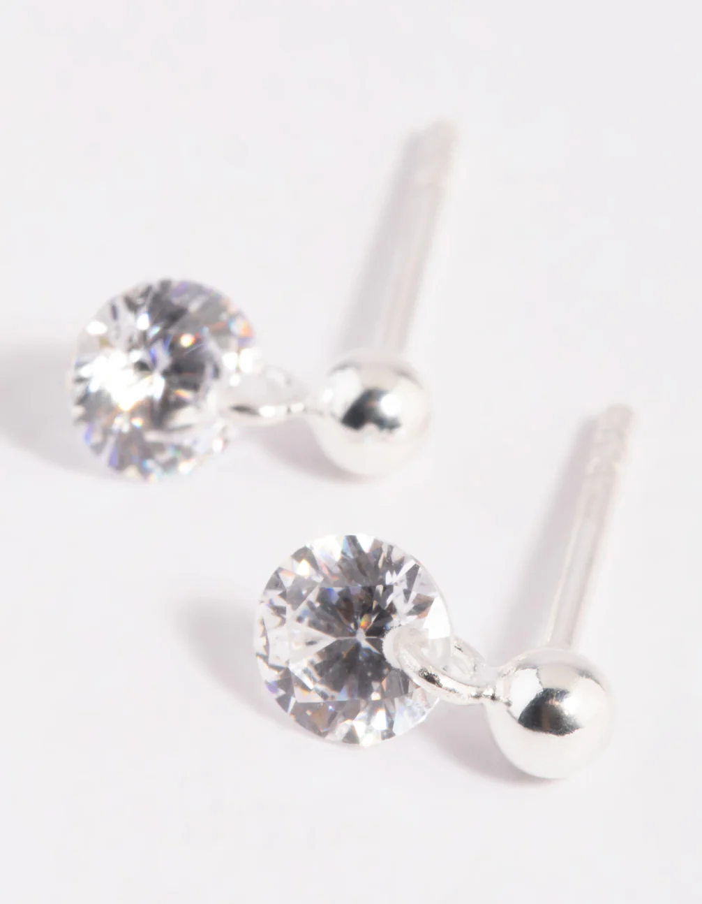 Sterling Silver Crystal Stud Earrings - Image 4