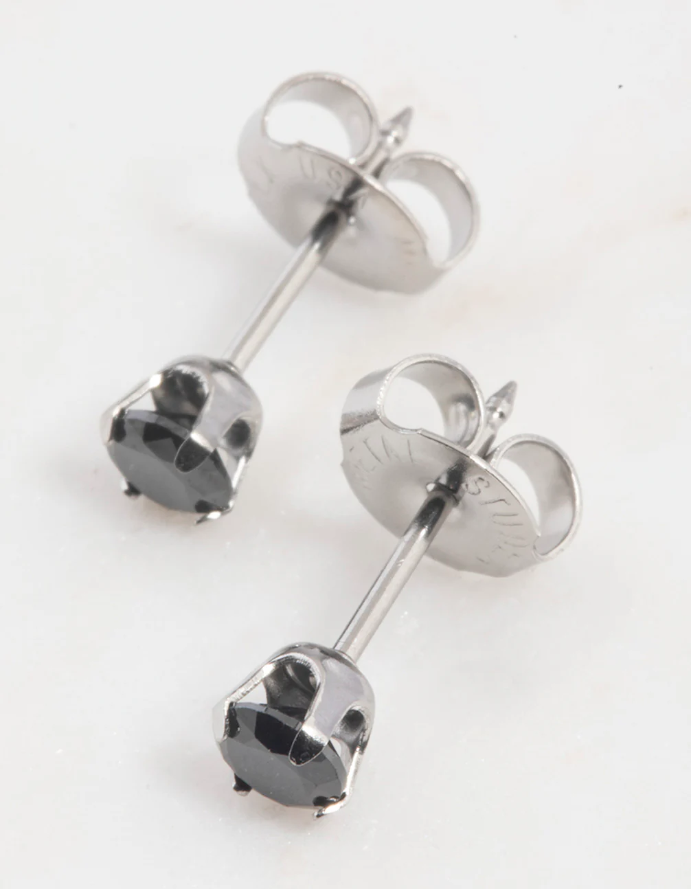 Surgical Steel Princess Cut Cubic Zirconia Piercing Stud 3mm - Image 2