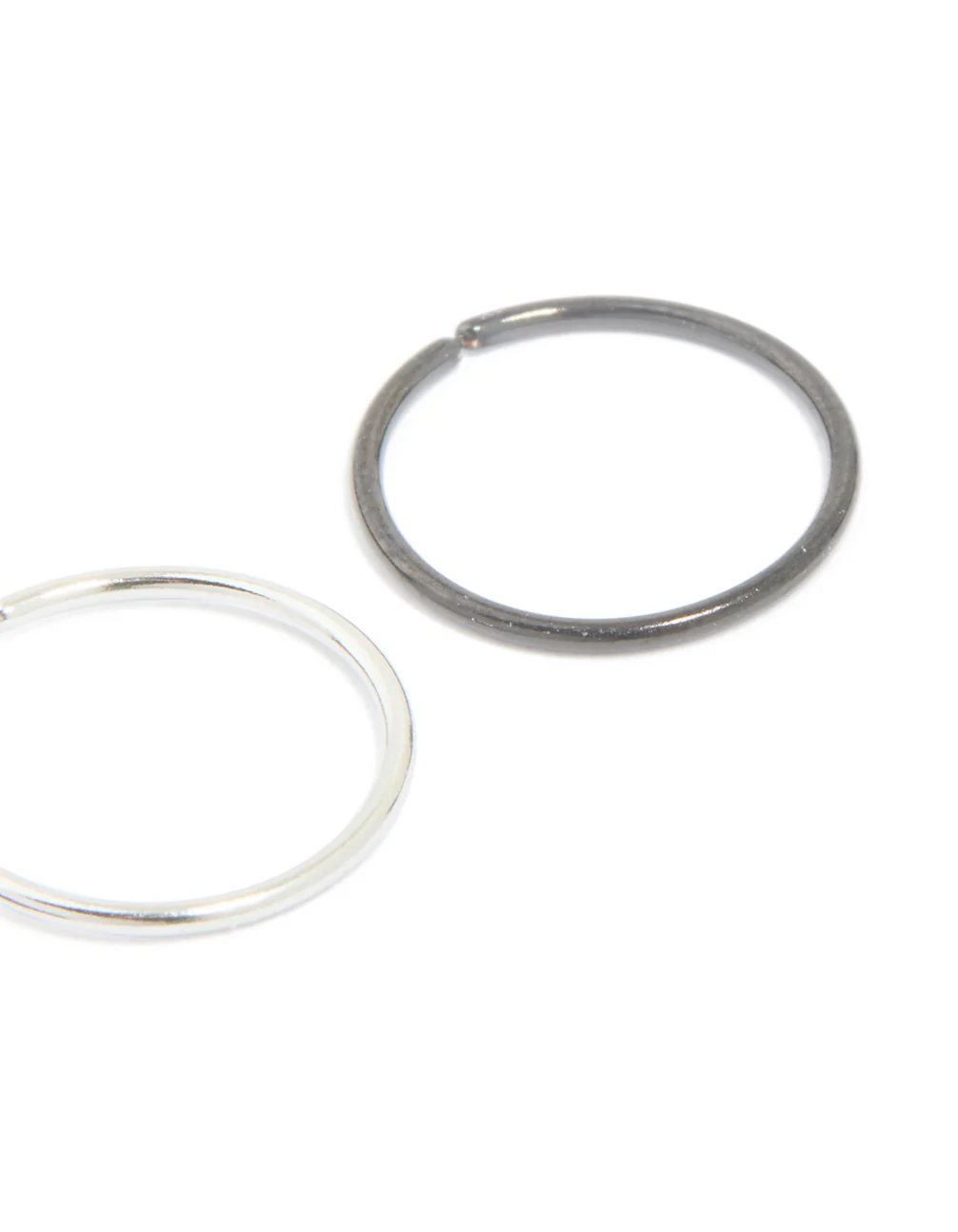 Surgical Steel & Black Coated Surgical Steel Nose Rings 3-Pack - Image 3
