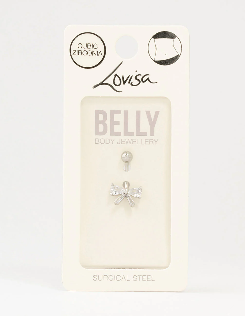 Surgical Steel Cubic Zirconia Belly Bar - Image 3