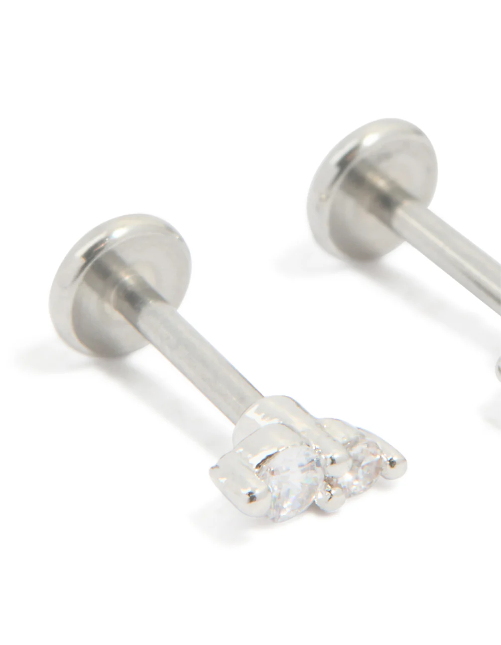 Surgical Steel Cubic Zirconia Flat Back Studs - Image 2