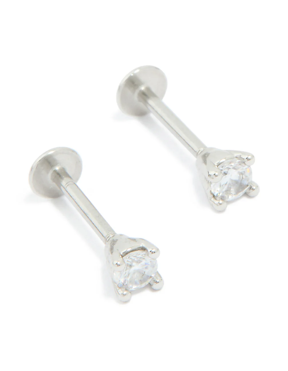 Surgical Steel Cubic Zirconia Flat Back Studs - Image 2