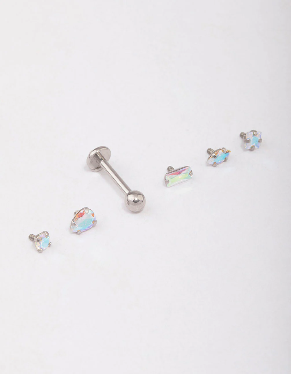 Surgical Steel Iridescent Cubic Zirconia Flat Back Pack - Image 2