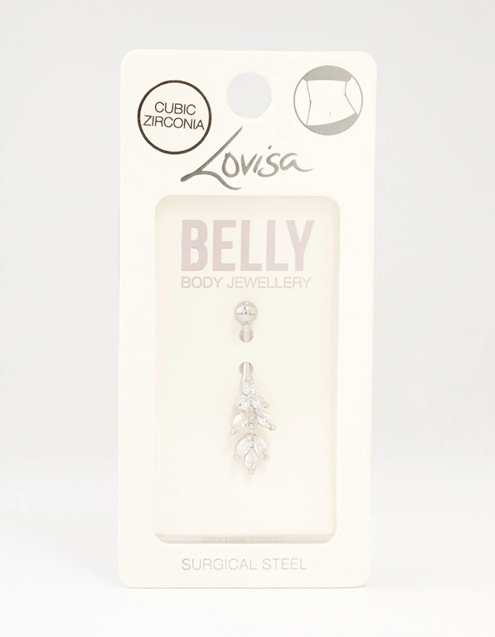Surgical Steel Marquise Drop Belly Bar - Image 3