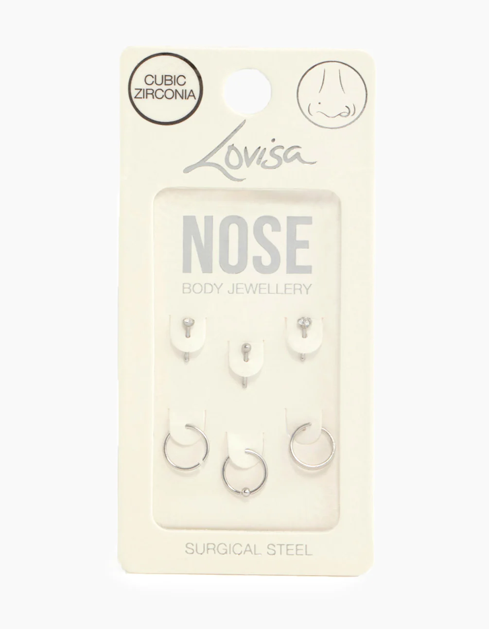 Surgical Steel Nose Stud & Spirals 6-Pack - Image 3