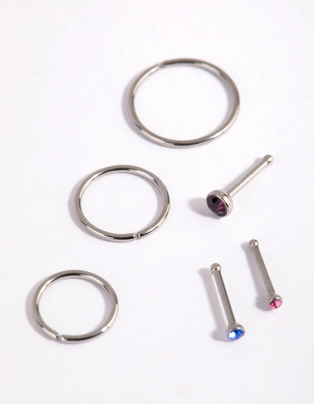 Surgical Steel Graduated Stud & Hoop Nose Stud & Ring 6-Pack - Image 6