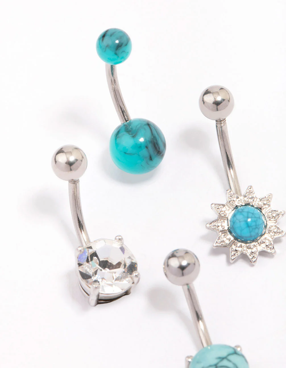 Surgical Steel Sunflower Belly Piercing 4-Pack - Image 2
