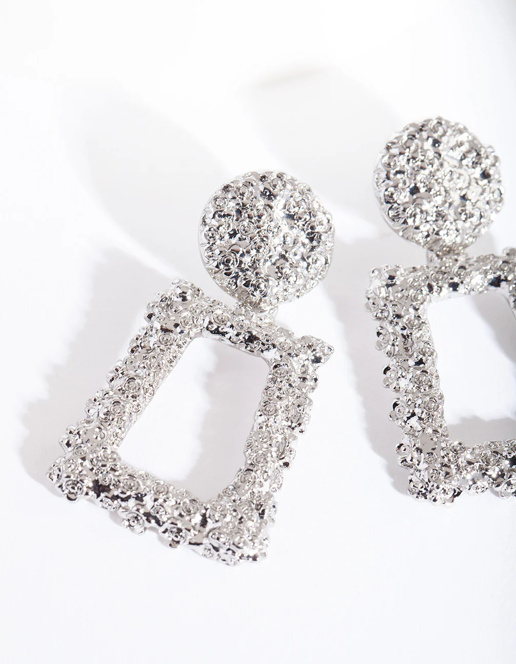 Silver Mini Geometric Earrings - Image 3