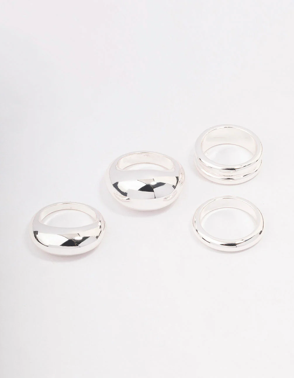 Silver Organic Smooth Ring Pack