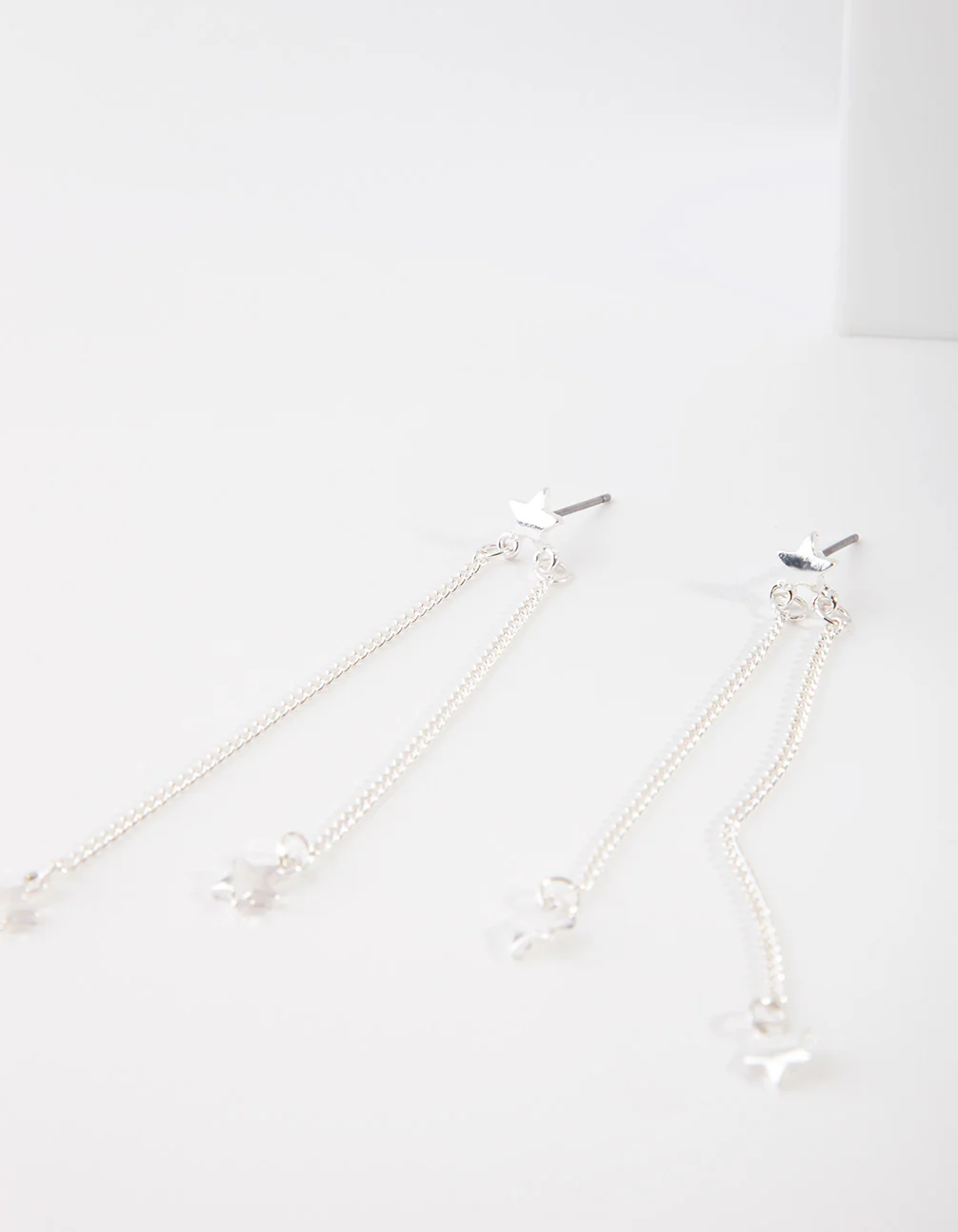 Silver Star Long Earrings - Image 2