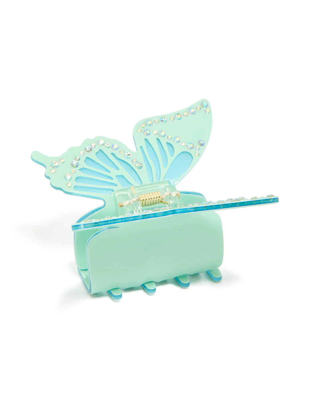 Teal Diamante Butterfly Claw Clip - Image 2