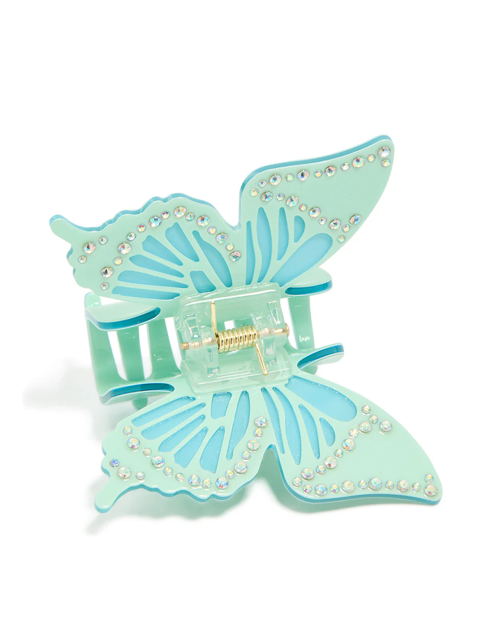 Teal Diamante Butterfly Claw Clip - Image 3