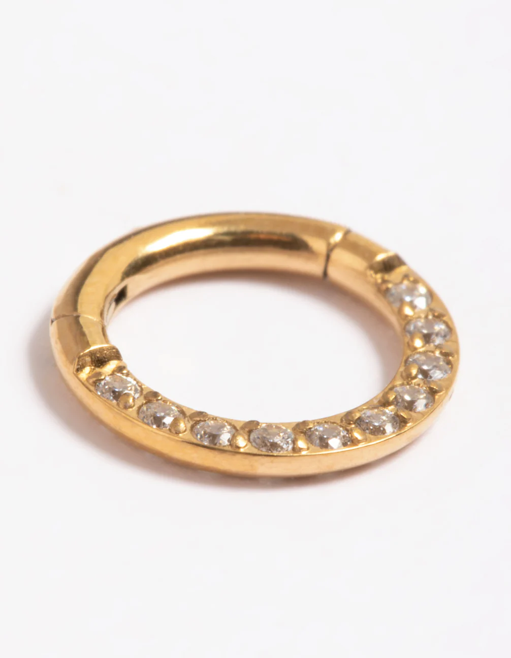 Gold Plated Titanium Cubic Zirconia 6mm Clicker - Image 4