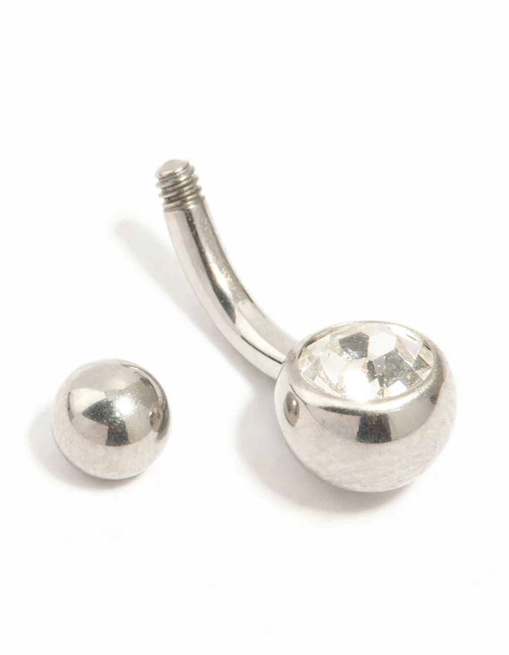 Titanium Bezel Set Diamante Mini Belly Bar - Image 2