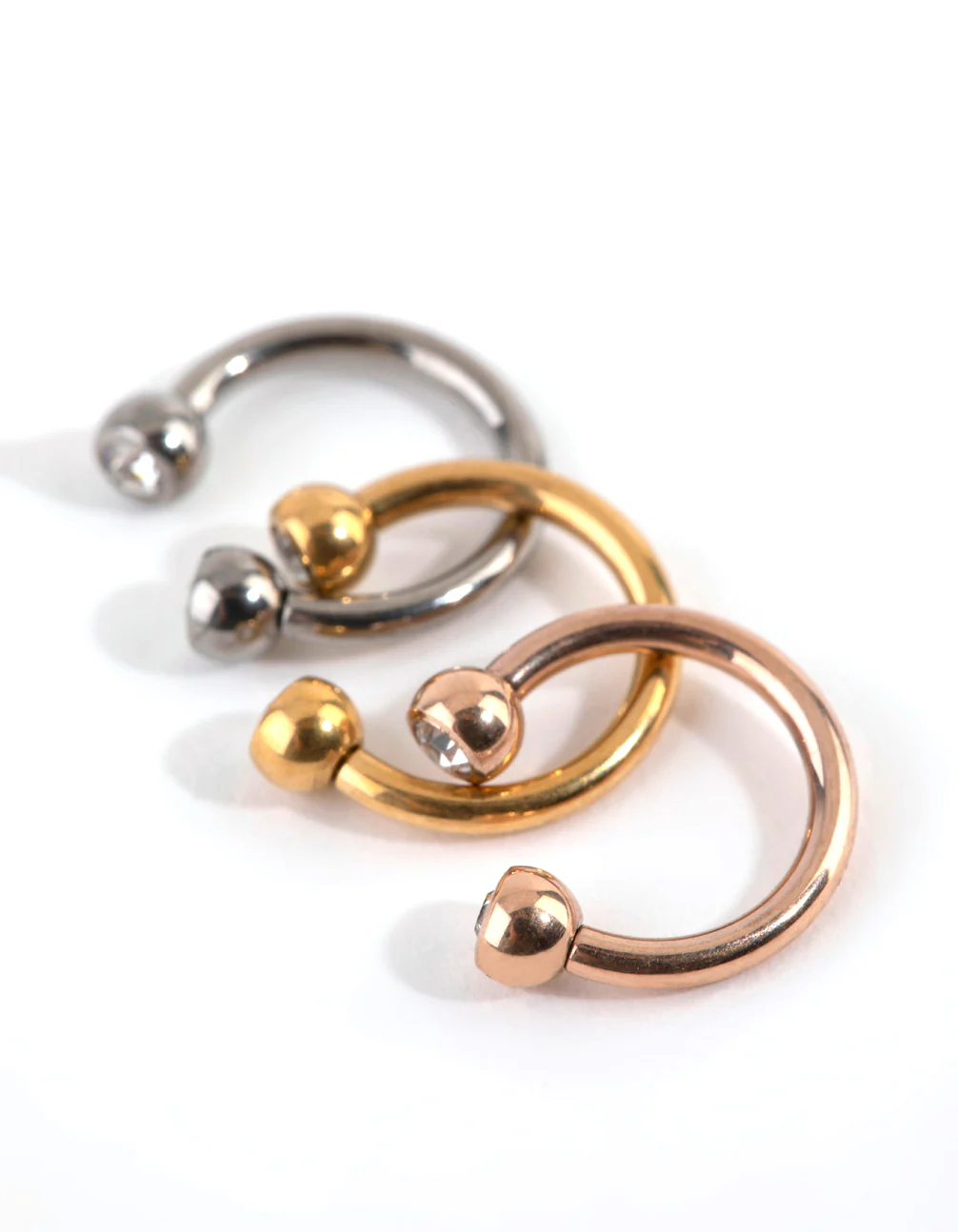 Mixed Metal Titanium Horse Shoe Earring Pack - Image 2