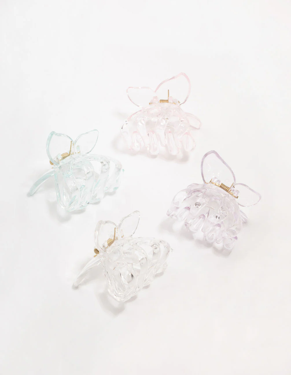 Transparent Butterfly Claw Clip 4-Pack