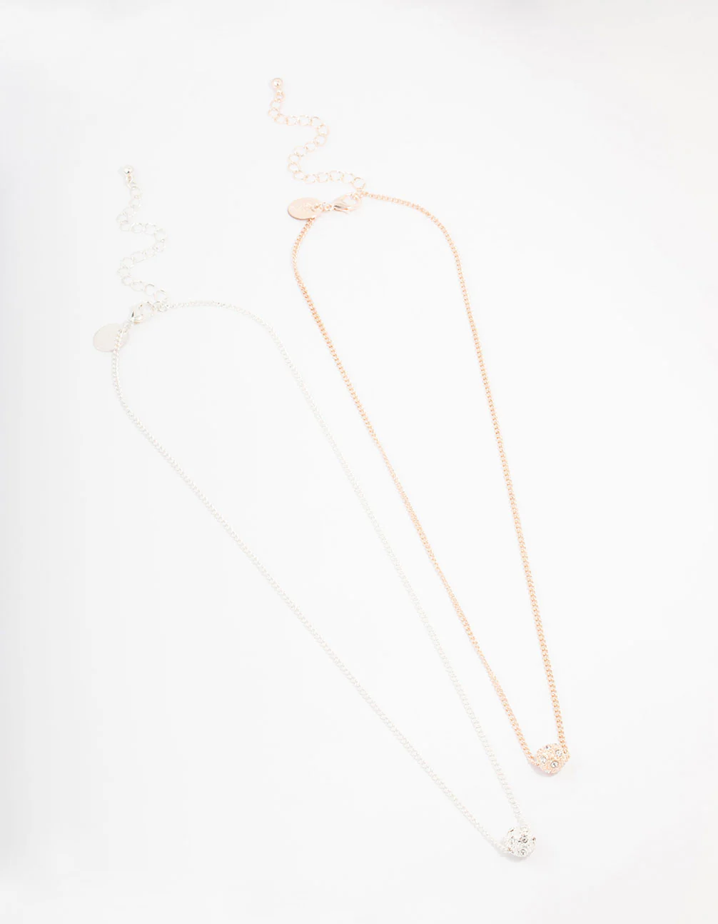 Mixed Metal Crystal Ball Pendant Necklace Pack - Image 2