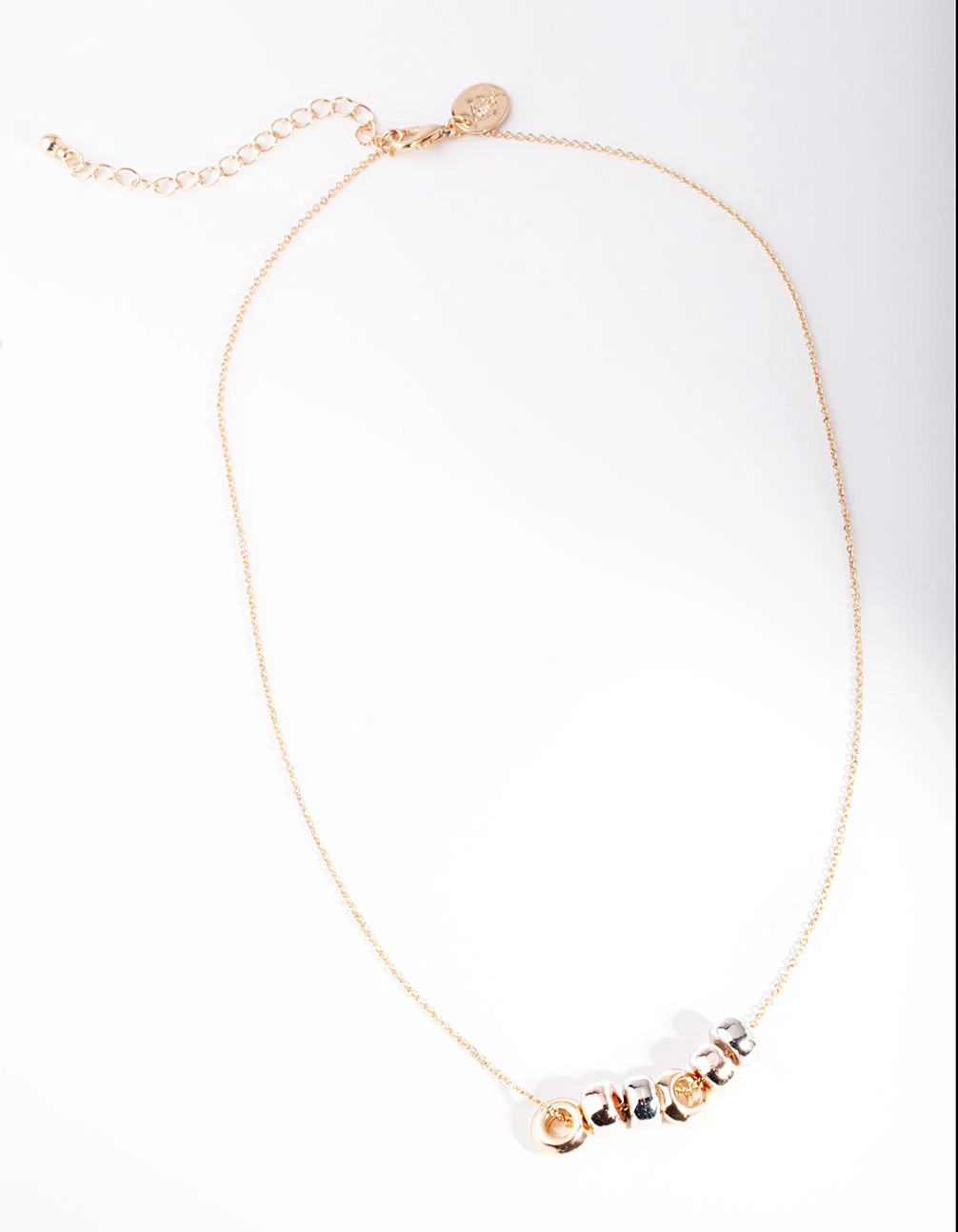 Mixed Metal Round Bead Necklace - Image 6